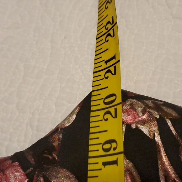 Pink metallic foil blossom floral print Cleo princess cut dress in size XL - Picture 9 of 15